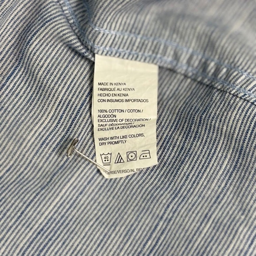 IZOD Saltwater Shirt Mens XL Blue Cotton Striped Short Sleeve Casual Coastal XL - Picture 8 of 8
